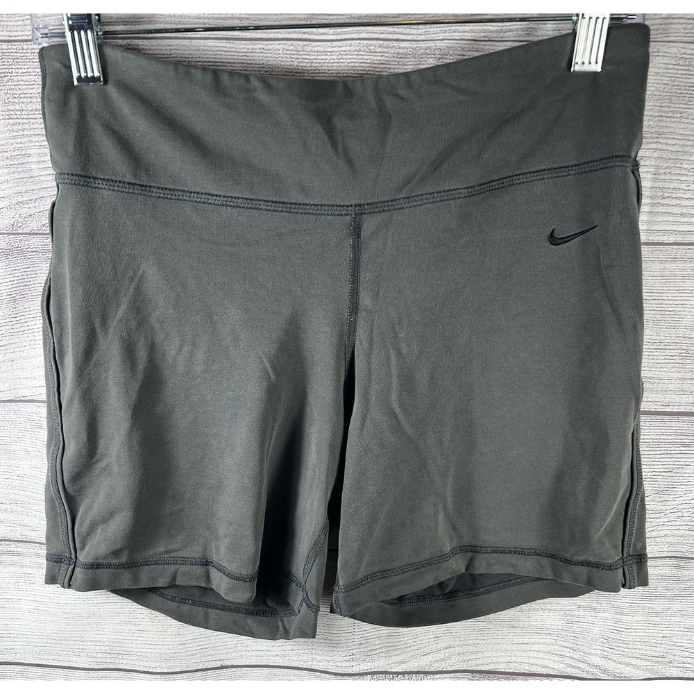 Nike‎ Dri-FIT Women's Medium Gray Compression Shorts Pockets Activewear